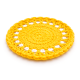 Yellow Crochet Doily Coaster Handmade Cotton Yarn
